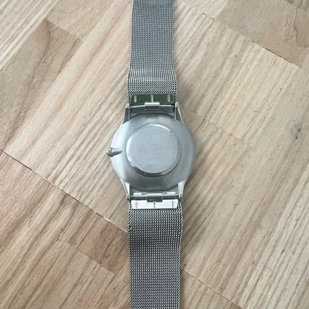 Skagen men’s black dial stainless steel dress watch NEW BATTERY